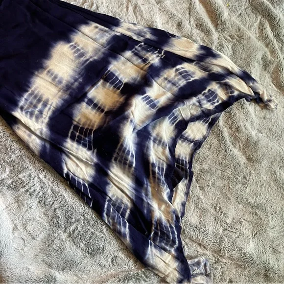 Francesca’s Collection Blue Rain Boho Tie Dye Midi Draped Dress - SMALL - Picture 4 of 10